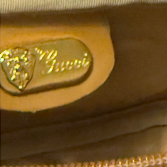 Tan and Brown Cosmetic Bag with Monogram Pattern - Picture 7 of 11